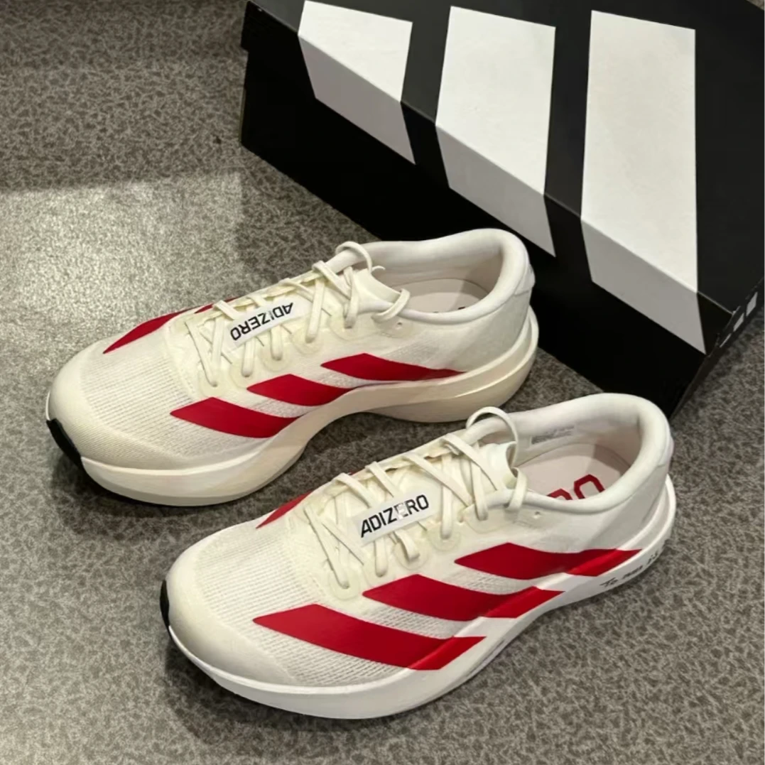 ADIZERO EVO SL M 白红缓震回弹训练轻盈竞速马拉松运动鞋 JS1182