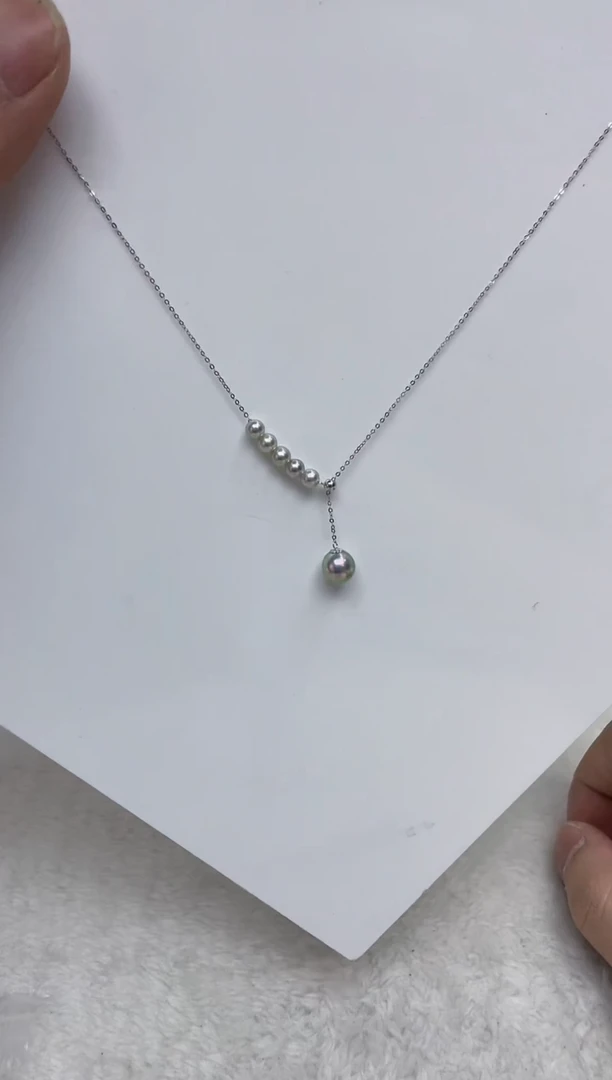 颈饰18K金镶嵌海水珍珠