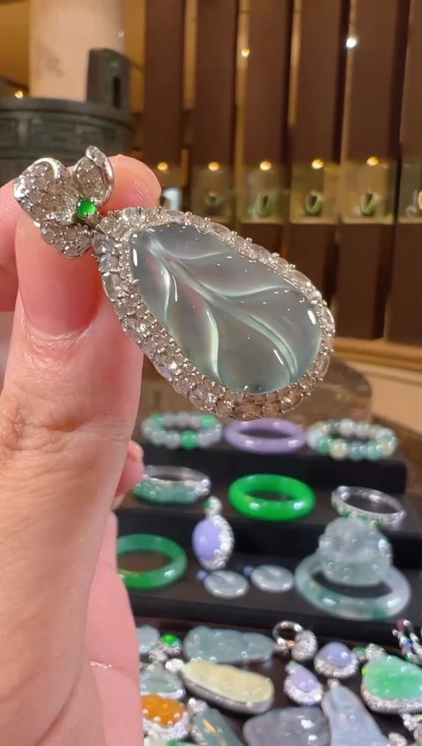 翡翠银S925镶嵌吊坠(不含链)天然A货翡翠JJ12多样性发一