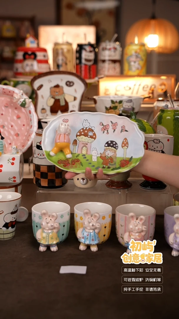 瓷【初屿】手工手绘陶瓷餐具