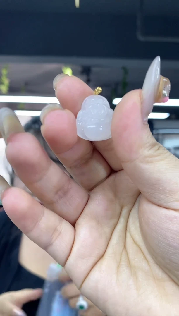 吊坠(不含链)18K金镶嵌和田玉多样性发其一颜色微差