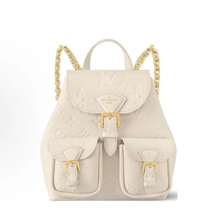 99新 LouisVuitton/路易威登 【诗诗】  LV Backup 白金 牛皮双肩包