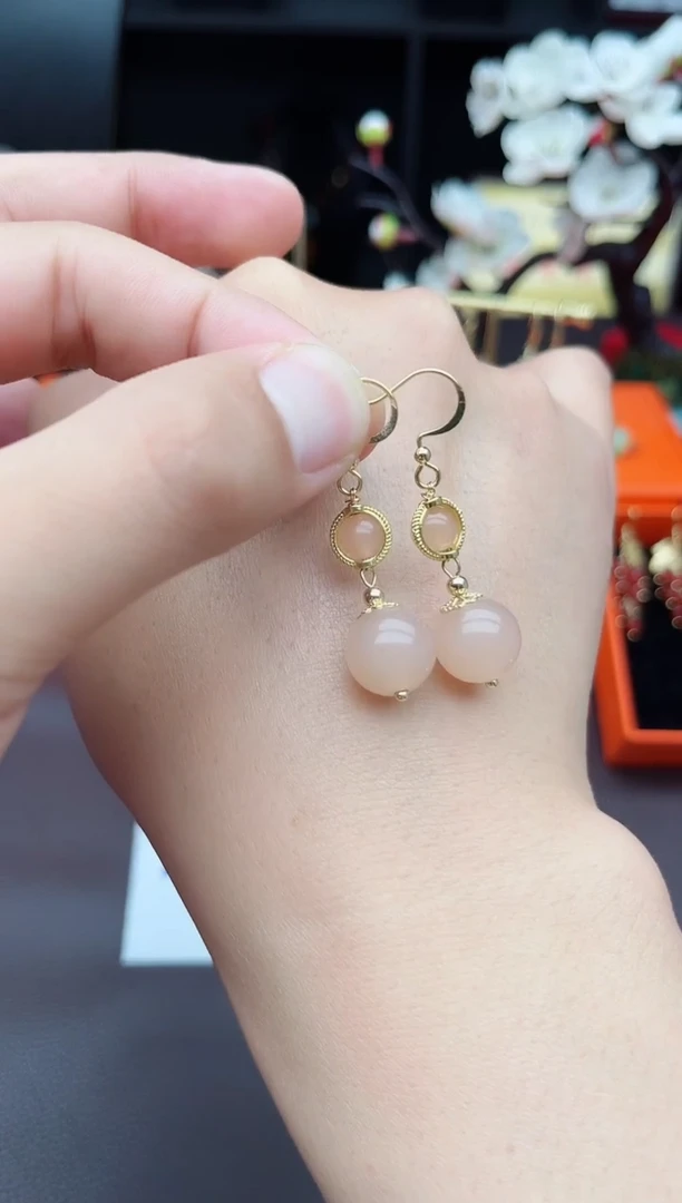 玛瑙/玉髓耳饰银S925镶嵌528000