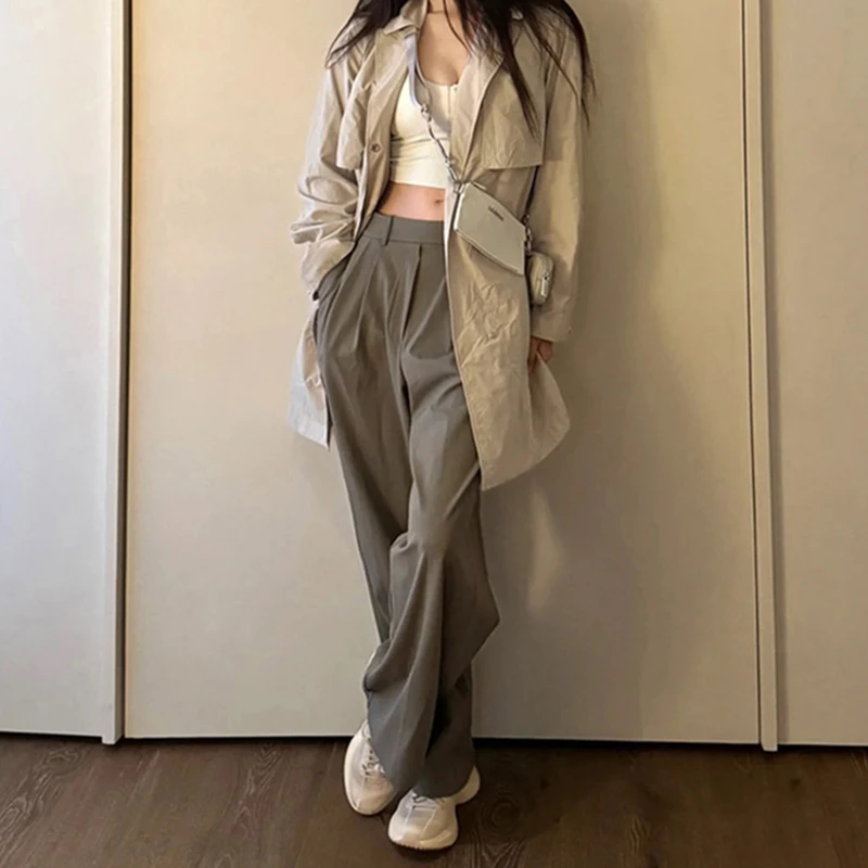 lulu同款通勤神裤Daydrift高腰西装阔腿裤垂感运动休闲直筒长裤女