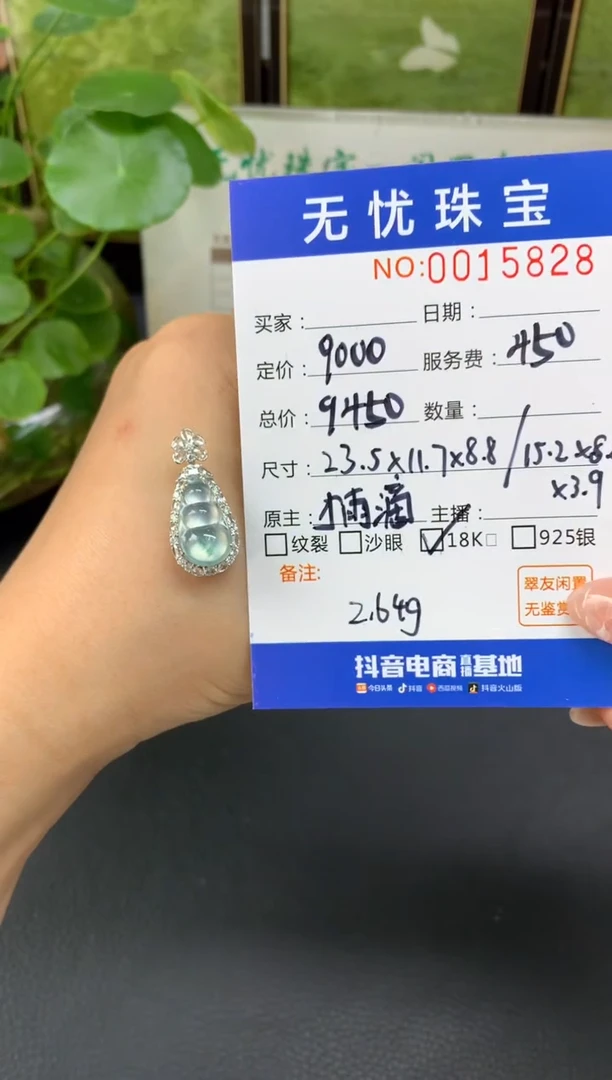 18K金镶嵌定制翡翠小*果E543