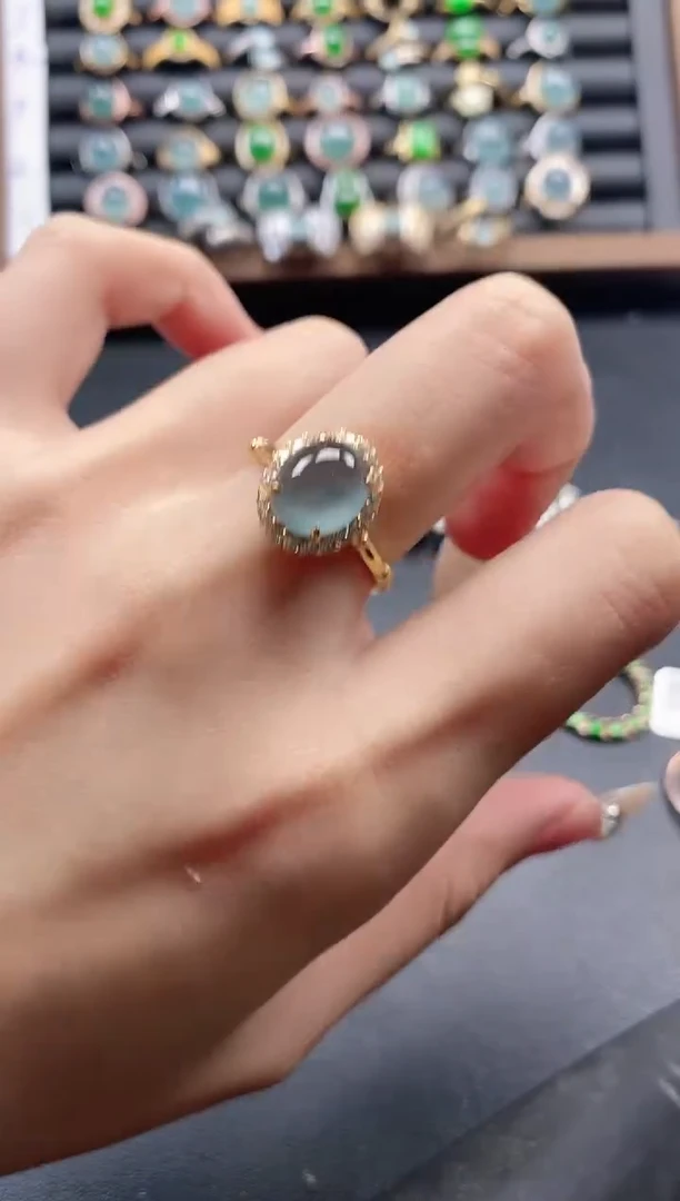 银S925镶嵌戒指翡翠51511