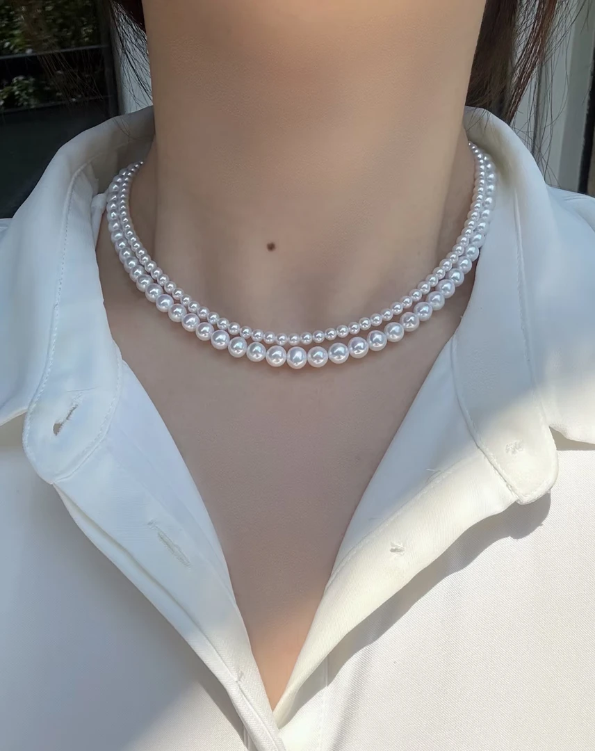【新店开业】正圆8A冷白小米珠百搭项链 贝珠