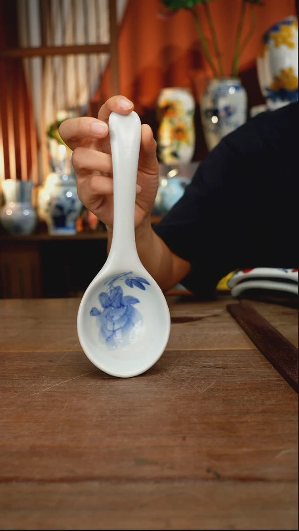 瓷片【简家甄选】景德镇设计师釉下手绘陶瓷餐具