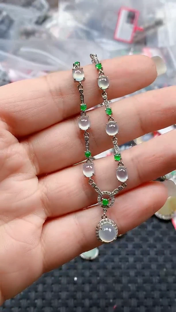 银S925镶嵌戒指翡翠天然A货缅甸翡翠