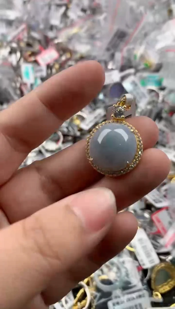 银S925镶嵌戒指翡翠666   3