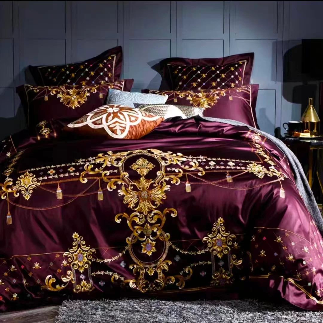 别墅级高端奢华刺绣四件套