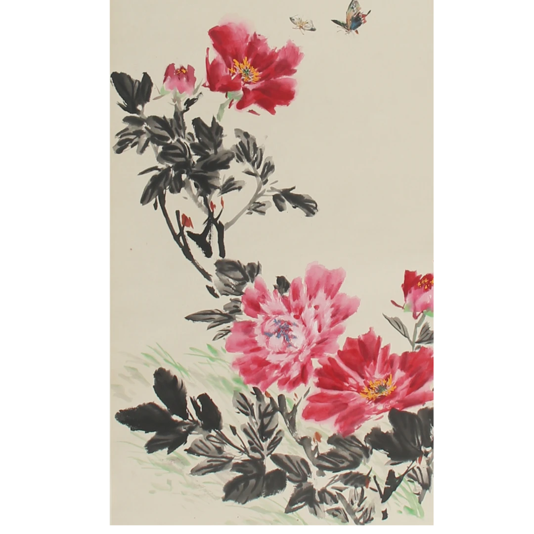 LOT.1304 《花蝶》68*46cm 纸本设色立轴