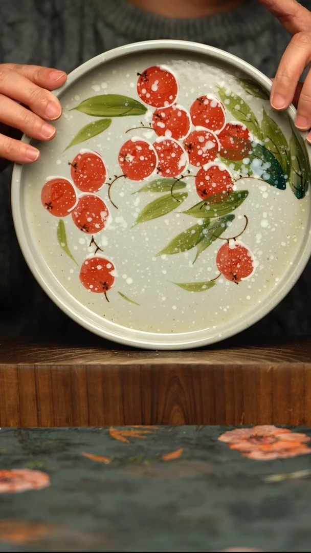 瓷片釉下彩手工手绘同款陶器