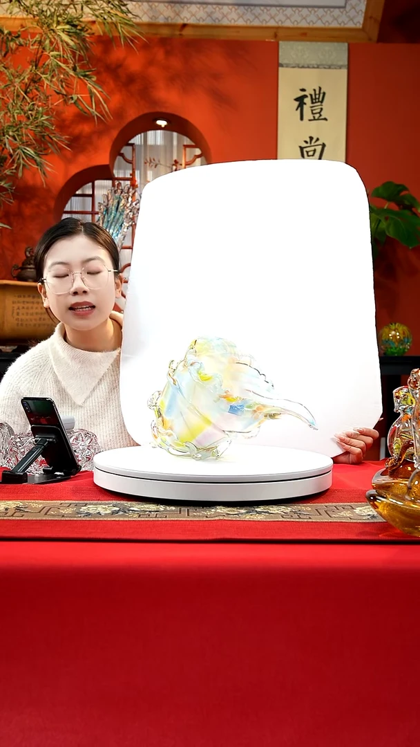 手工艺品琉璃彩虹海螺