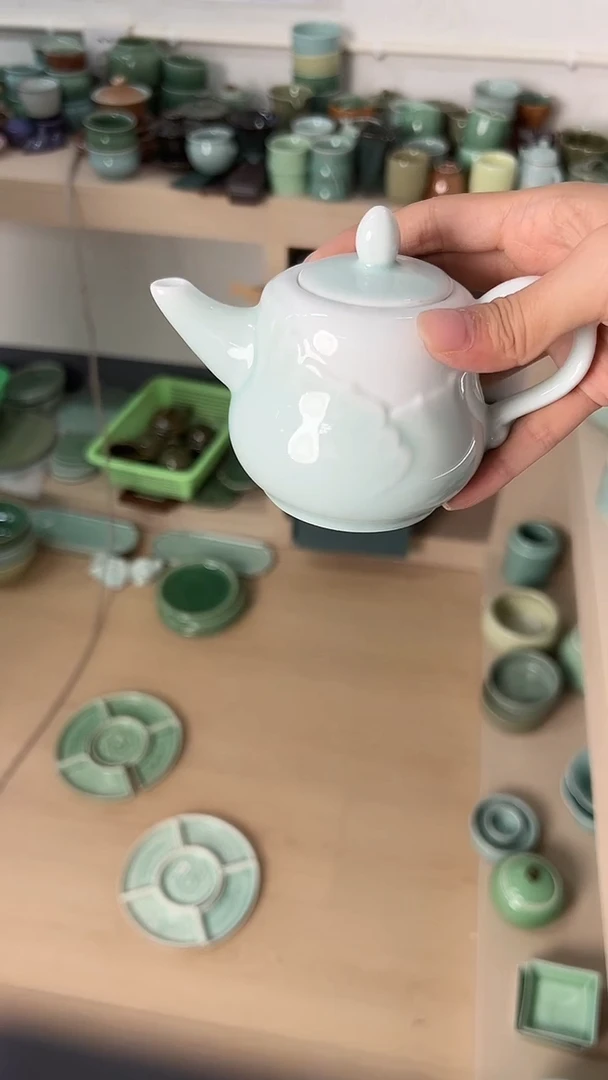 龙泉云间青瓷小米茶器