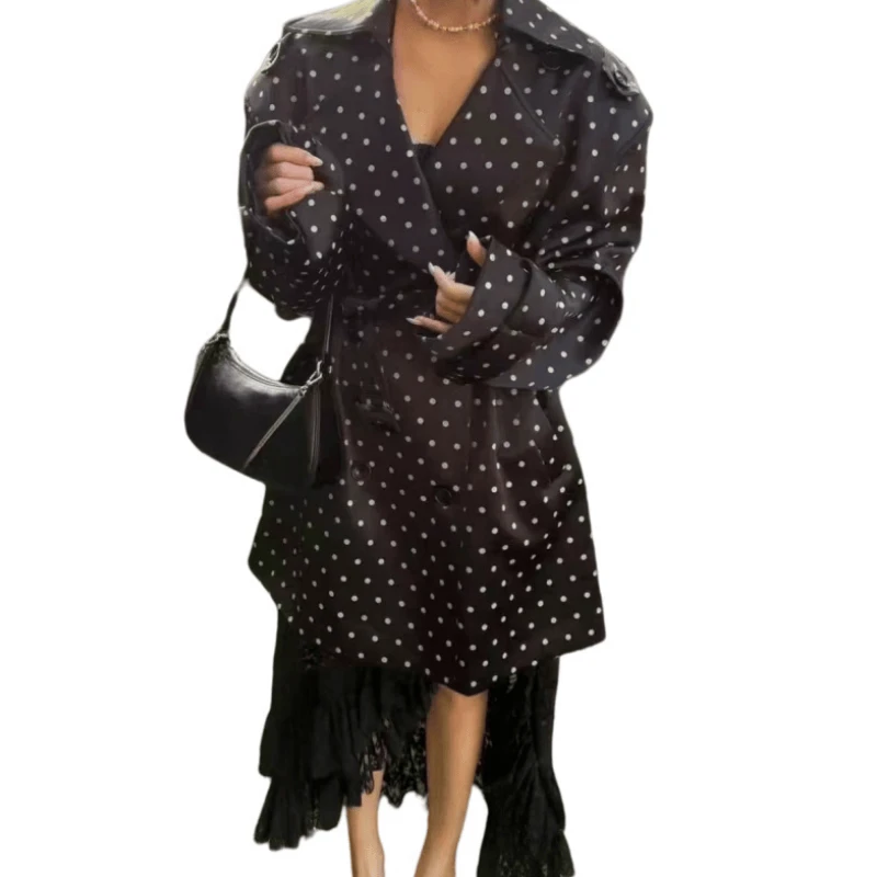 「主播推荐春季新款」6018款波点外套