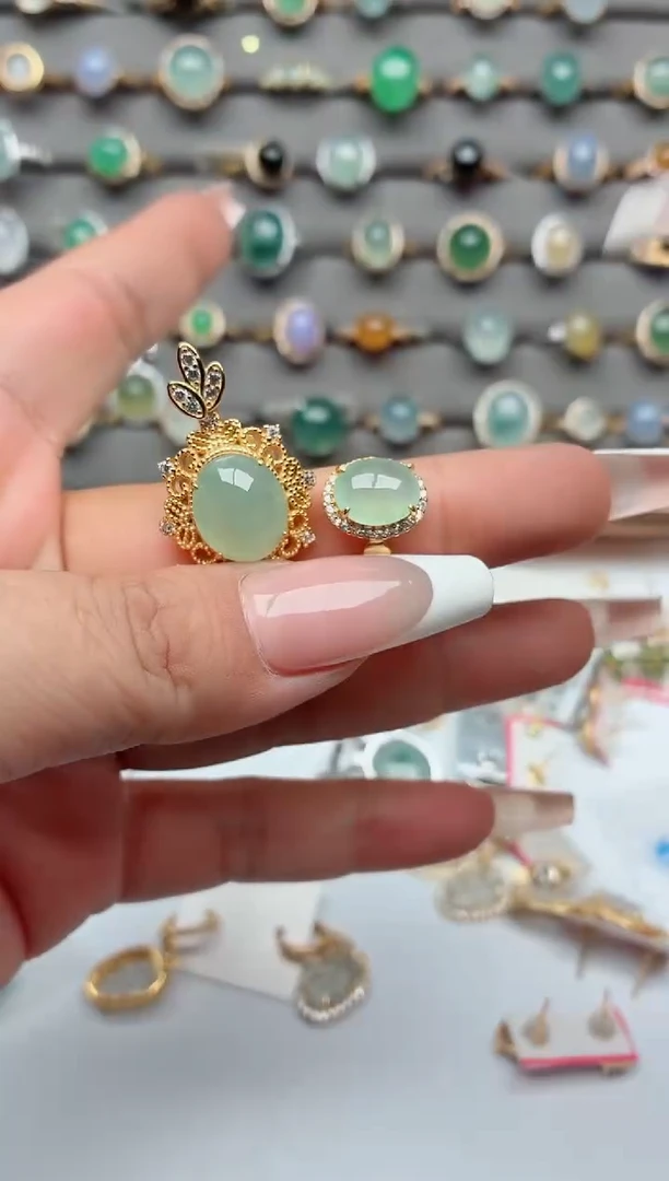 银S925镶嵌戒指翡翠.