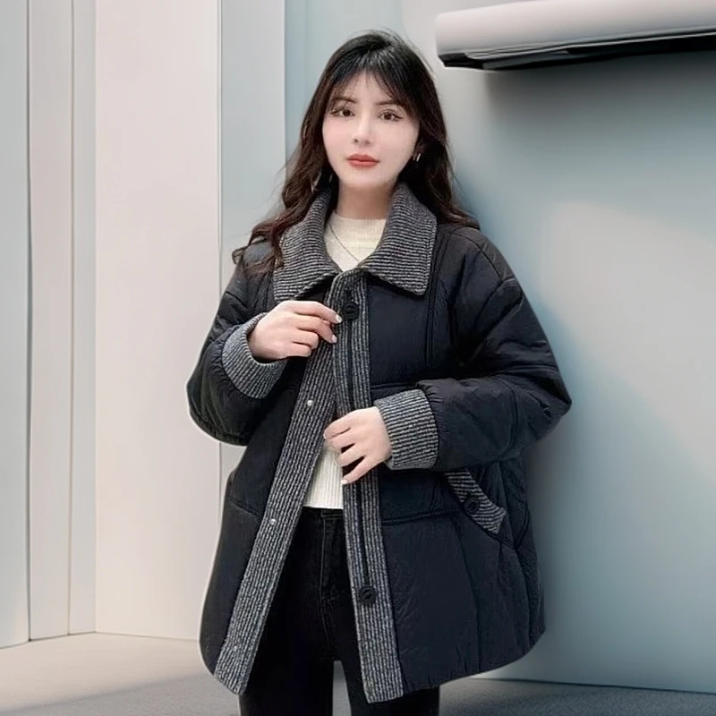 2025爆款冬季时尚洋气时髦短款外套保暖舒适妈妈装百搭棉衣棉服