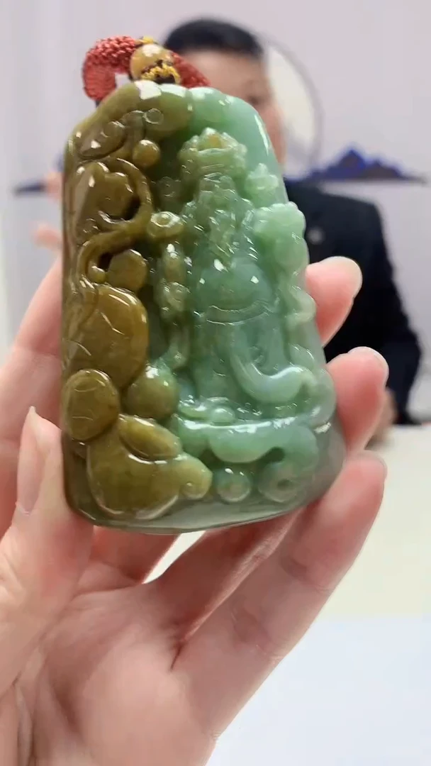 【闪购商品】定制翡翠未镶嵌4969zm-毛货挂件132财神