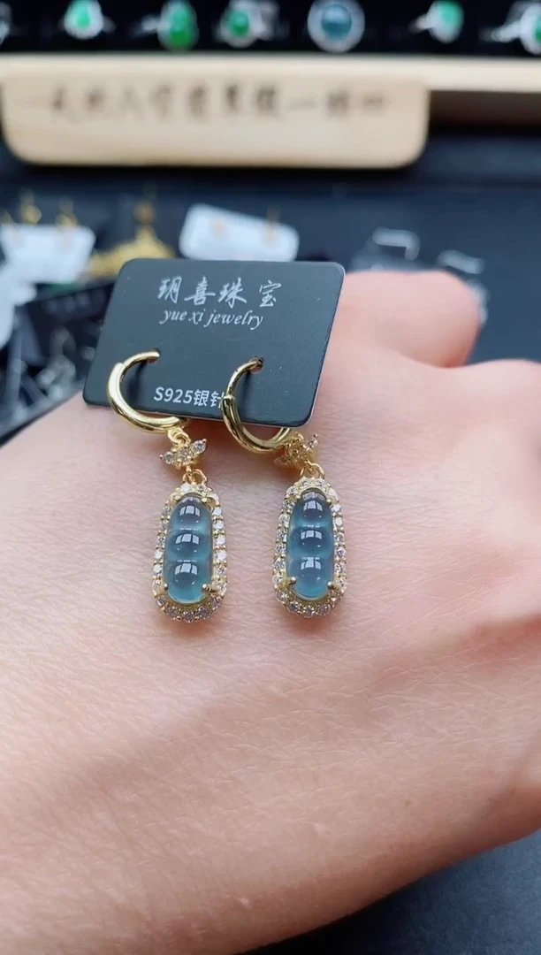 银S925镶嵌戒指翡翠1