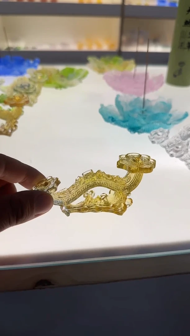 手工艺品琉璃金色如意