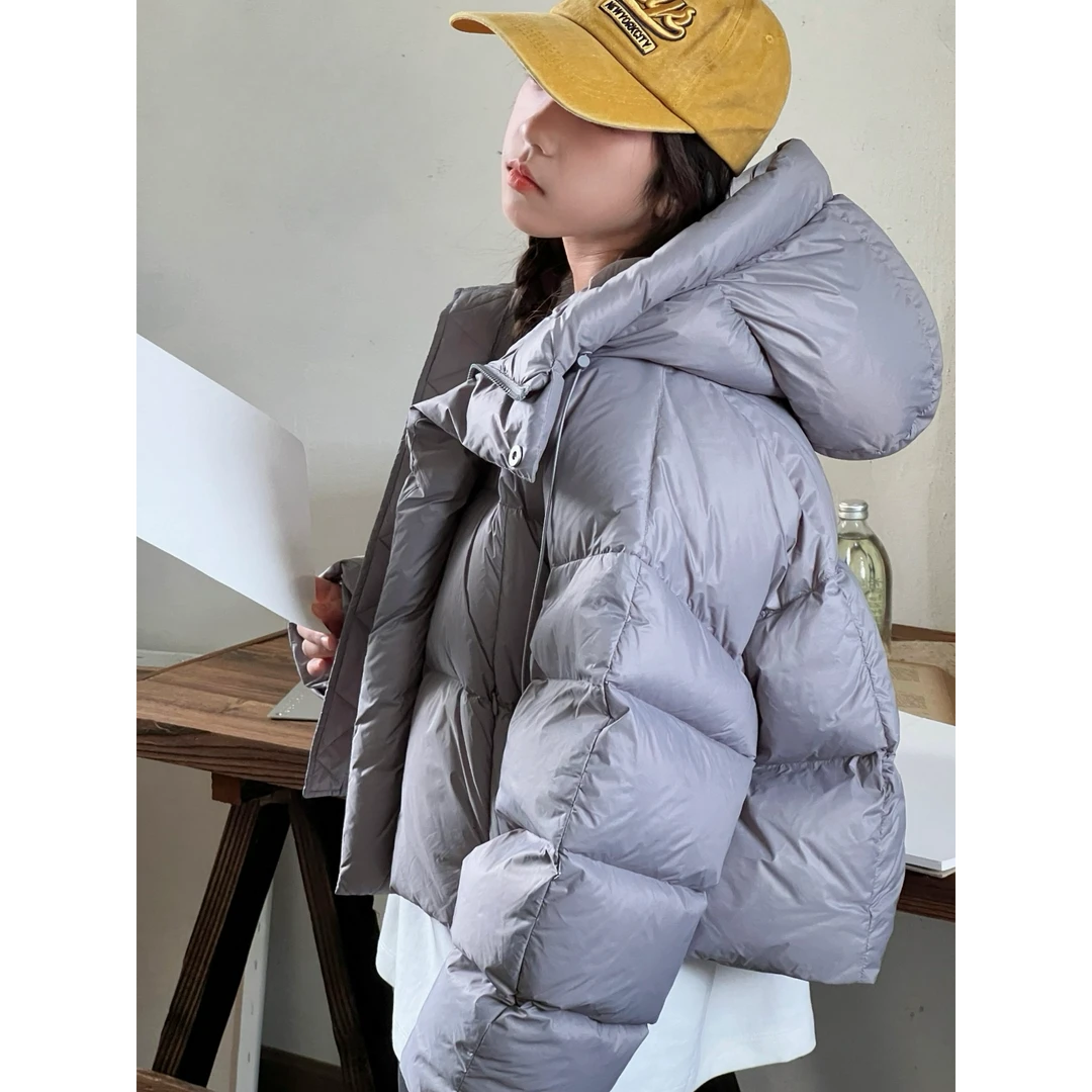 51105新款时尚灰色羽绒外套