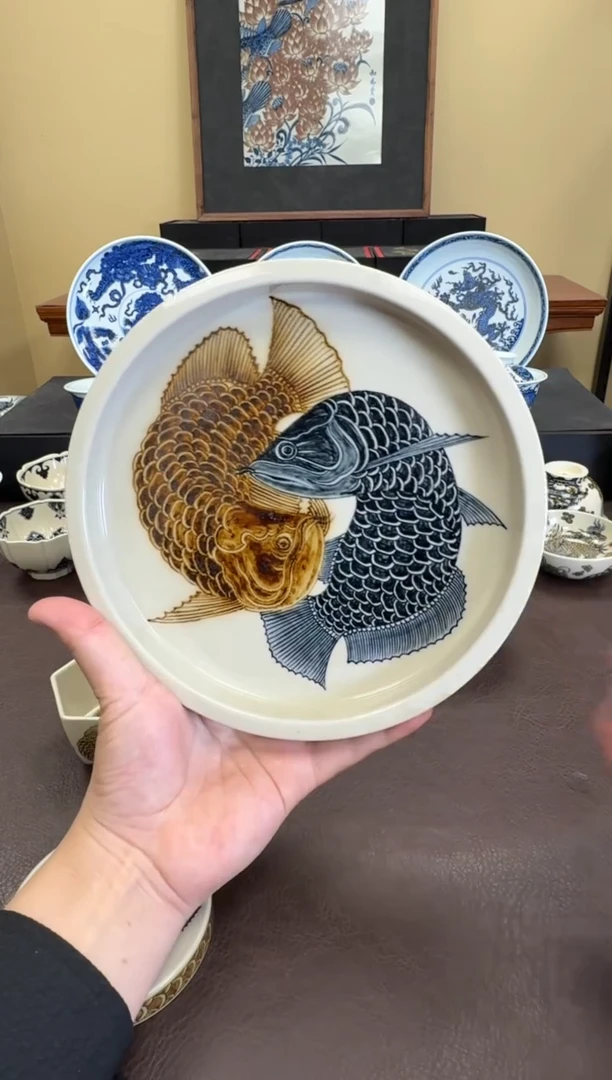 二号釉金龙鱼壶承