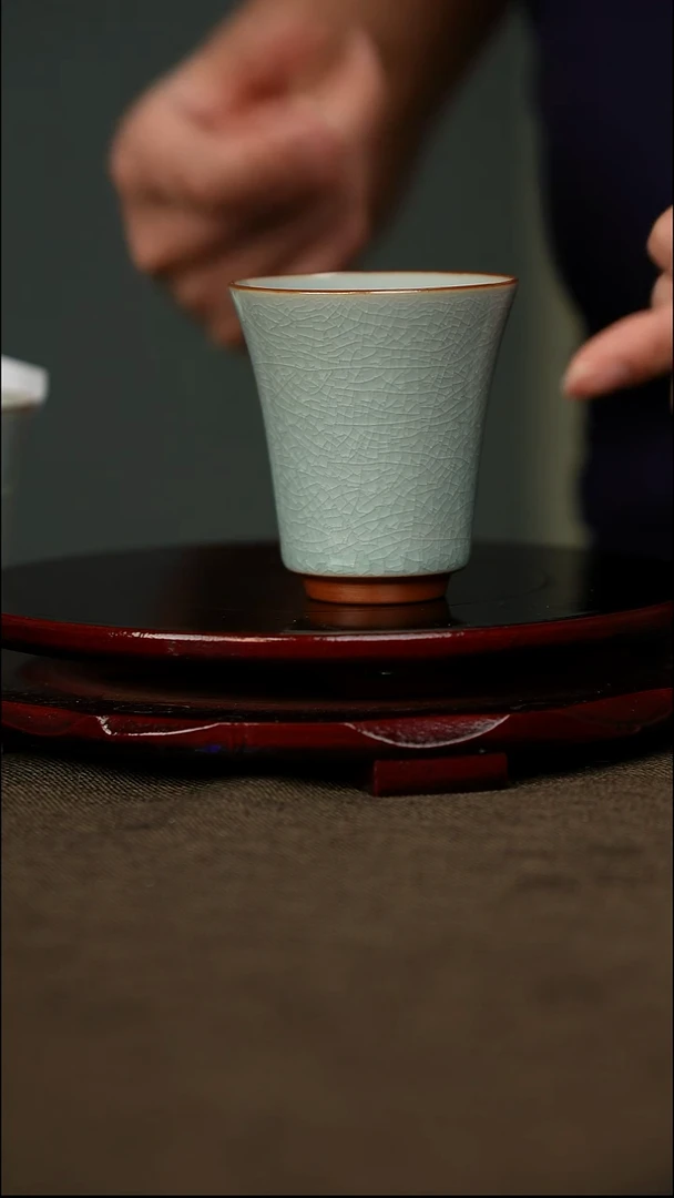 鱼鳞冰花 闻香杯 带底款