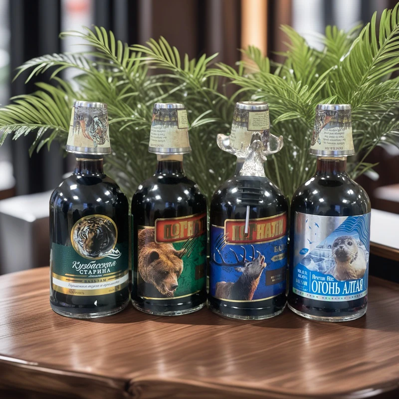 【俄品优选】俄罗斯进口巴液喝里阿尔泰升级虎头浸泡酒45度（4瓶）