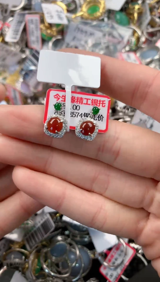 银S925镶嵌戒指翡翠10-----1