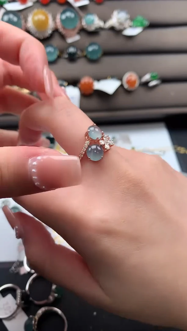 【闪购商品】翡翠戒指银S925镶嵌52114