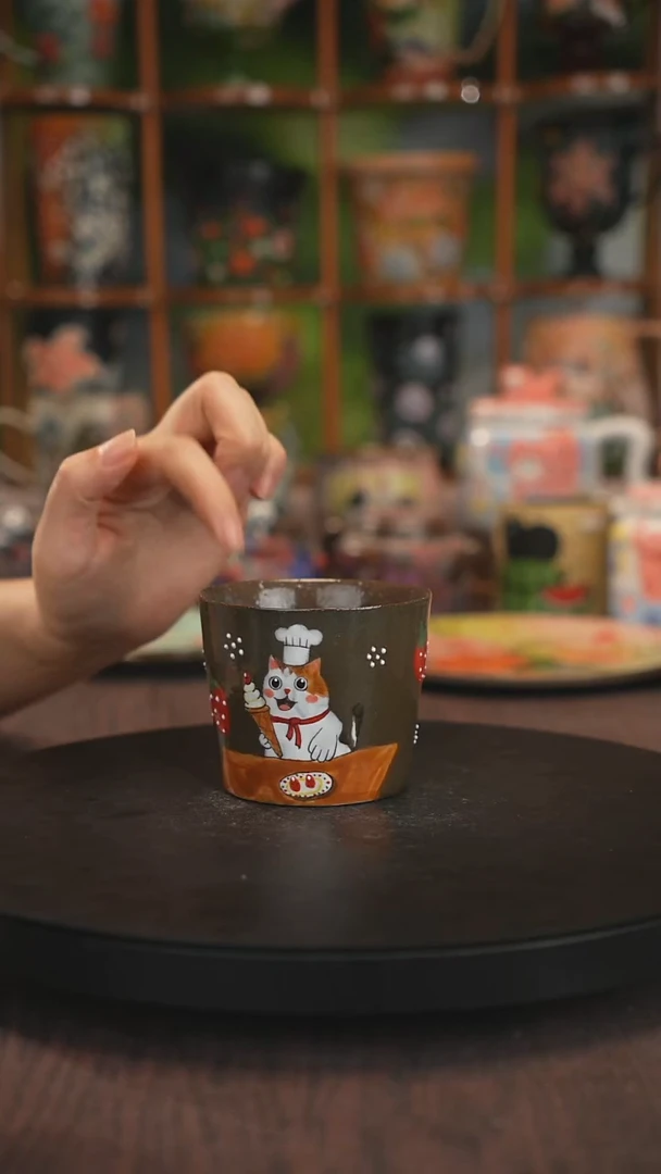 紫砂油画釉下彩手绘