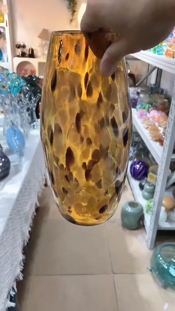 【闪购商品】琉璃有气泡豹纹高27口径5