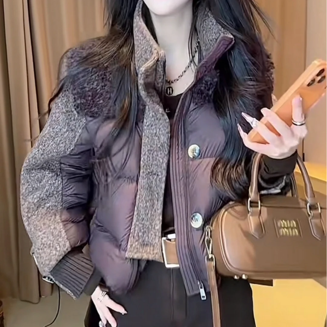 2025冬季新款小个子气质保暖加厚立领棉服短外套洋气高级感面包服