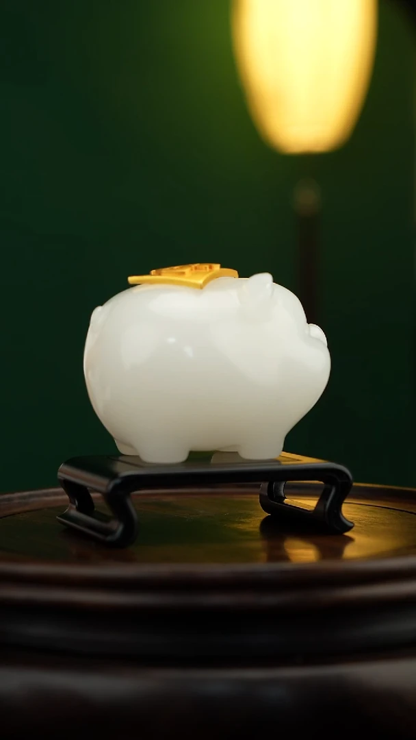 玉【招财福猪】天然玉石摆件