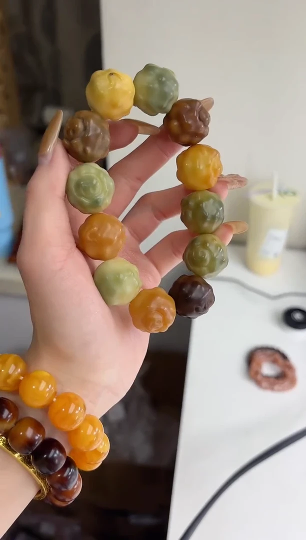 手串菩提根/象牙果沐n03干磨羊咩咩21mm手串瑕疵不补