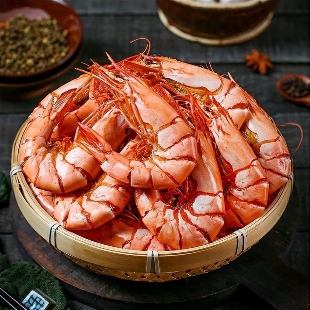 【渔鲜来】美味黑虎虾干 海鲜零食 烤虾干100只左右 250g/包*2