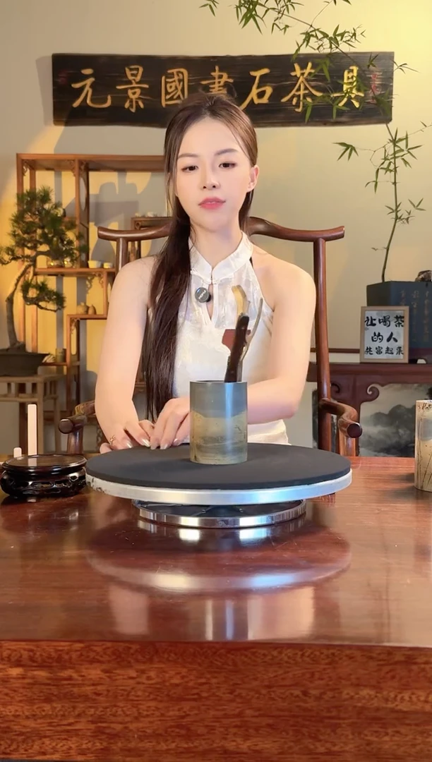 国画石精美君子桶一石一景19