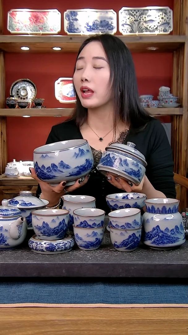 简装家用款13件套 老陶泥开片纹陶瓷茶具