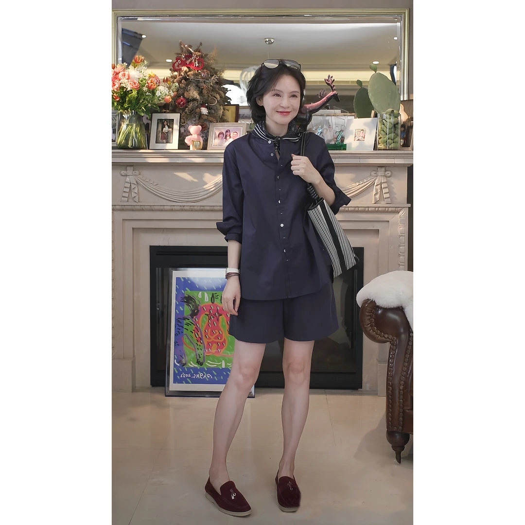 我是摩羯 揽月 日本进口80支高支高密精纺棉小立领休闲衬衫夏季