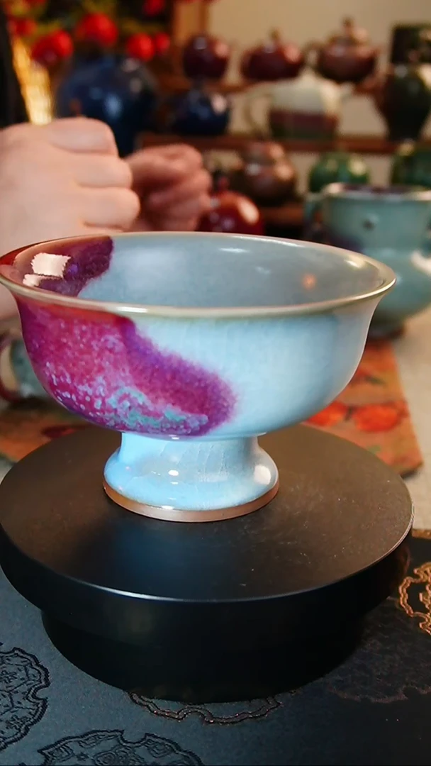 【闪购商品】瓷片397  炭烧高足盘   钏