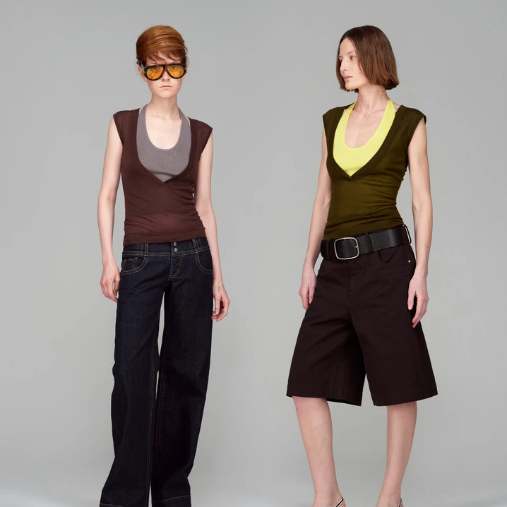 SMIIILE莱赛尔天丝假两件撞色拼接绑带挂脖上衣薄款针织无袖背心