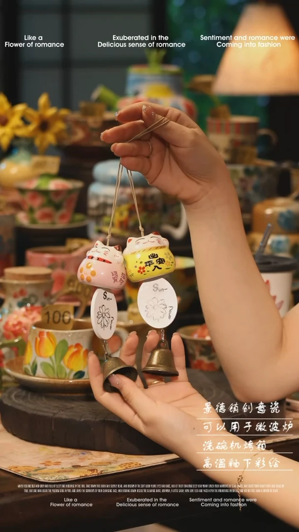 陶瓷随机景德镇高温釉下彩绘设计师款式