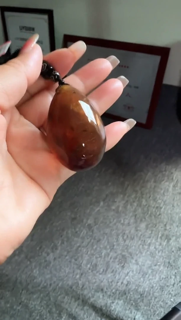 琥珀颈饰未镶嵌#36缅甸琥珀药珀吊坠