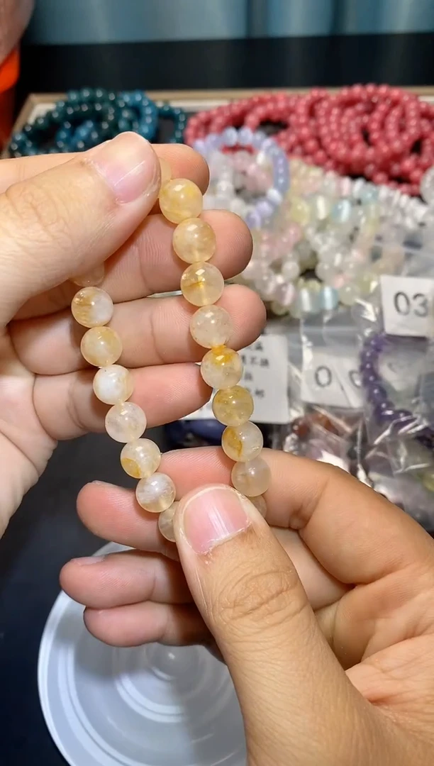 【闪购商品】水晶手串未镶嵌黄胶花196