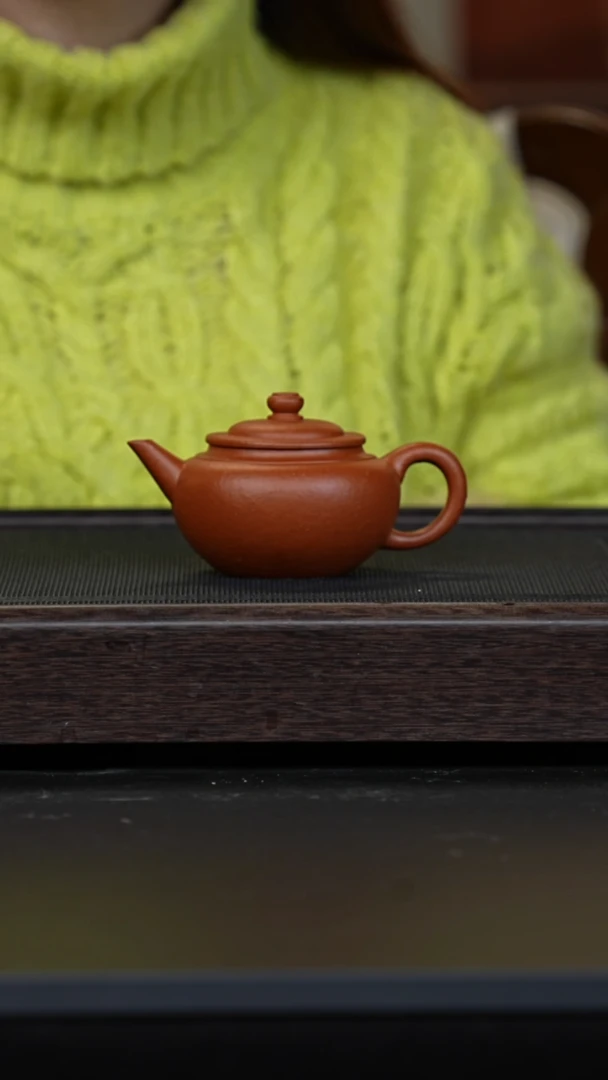 【闪购商品】紫砂茶壶生砂朱泥笠帽水平