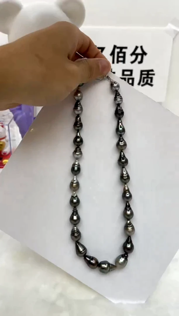 颈饰银S925镶嵌海水珍珠9-12