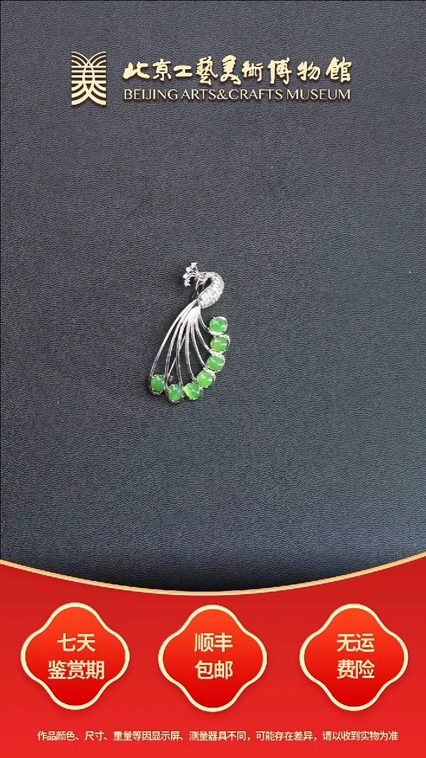 颈饰银S925镶嵌翡翠B1107GMD684孔雀胸针