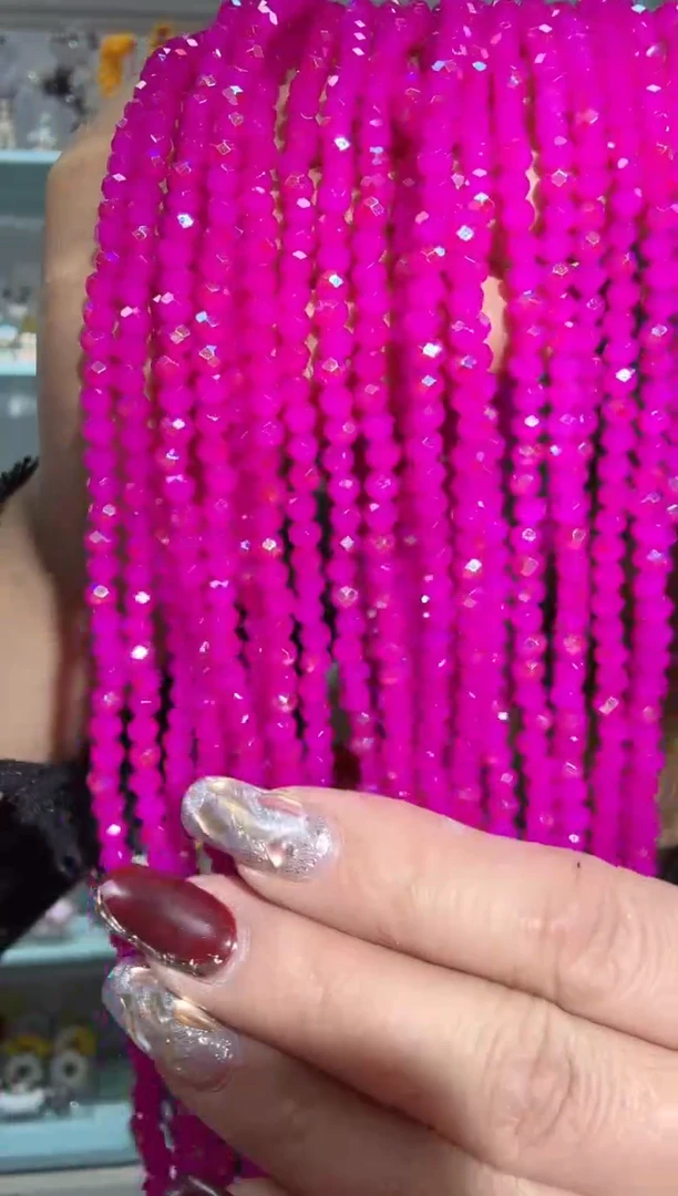 玻璃2815卡4水晶扁10条微光火龙果玉