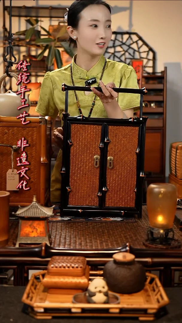郑***7TS筇竹复古木兮茶箱提箱